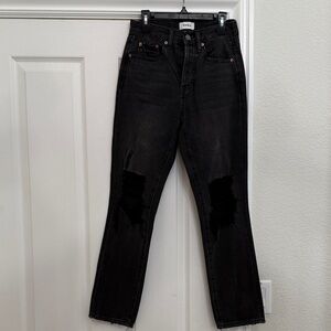 Pistola Black Distressed Straight Leg Jeans size 24